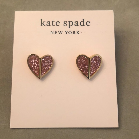 kate spade | Heritage Small Heart Stud Earrings | Pink - Picture 2 of 3